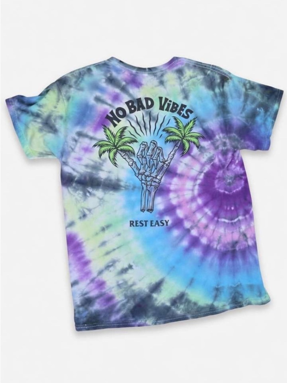 REST EASY Custom Tie-Dye T-Shirt - Blue Green Purple